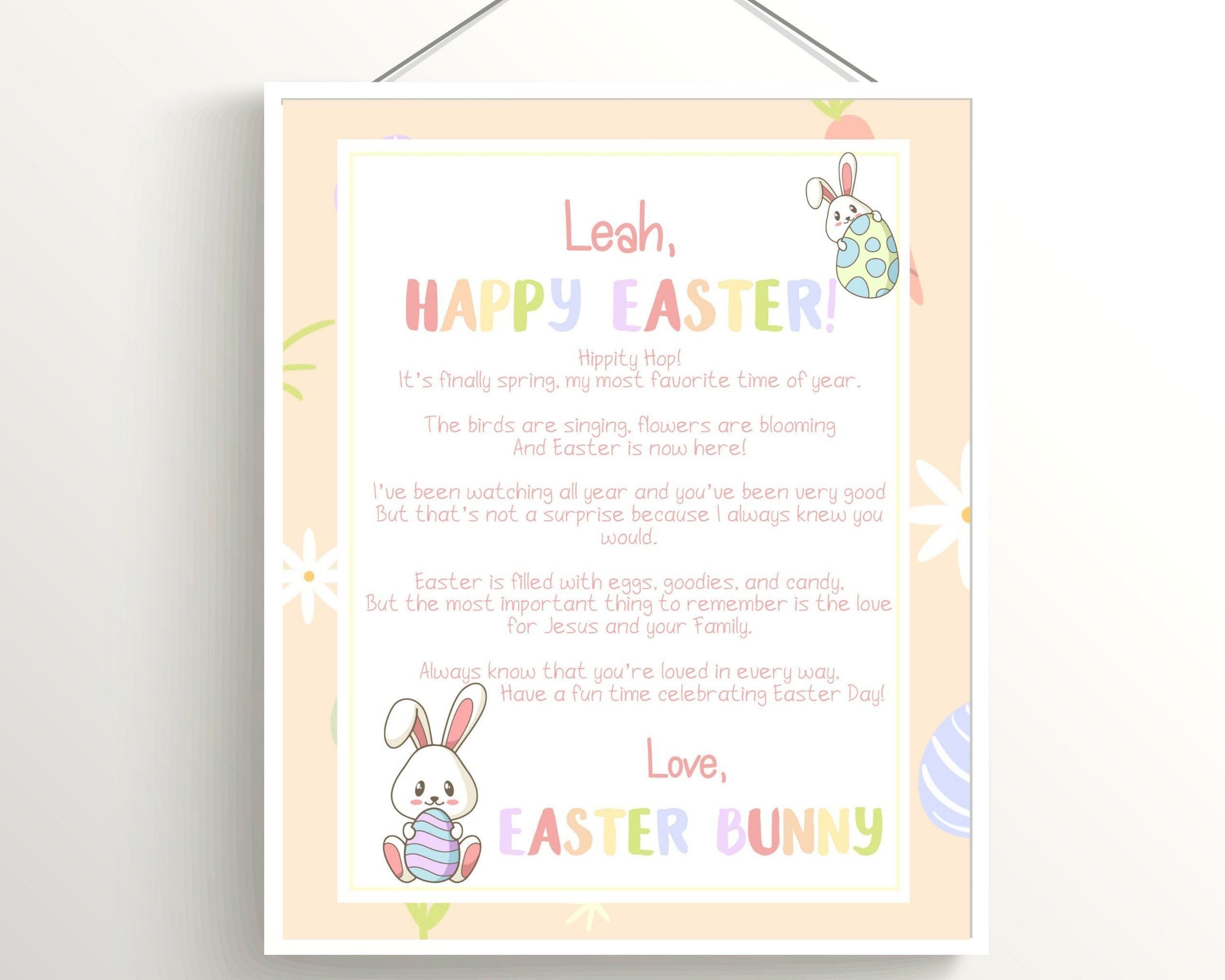 Printable Easter Bunny Letter