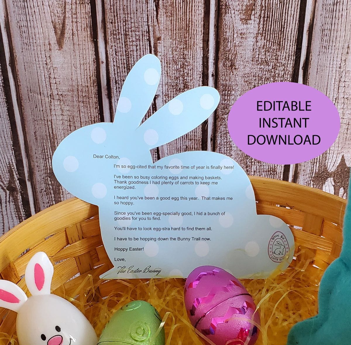 Printable Easter Bunny Letter Template