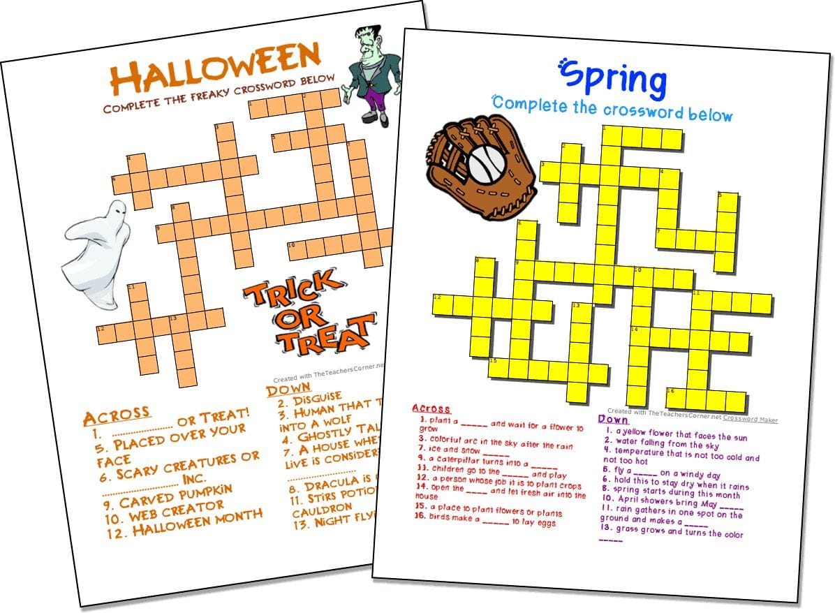 Free Easy Crossword Puzzles Printable