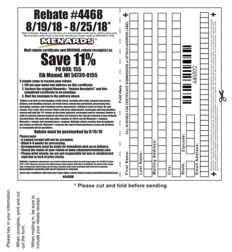 How To Fill Out Menards Rebate Form