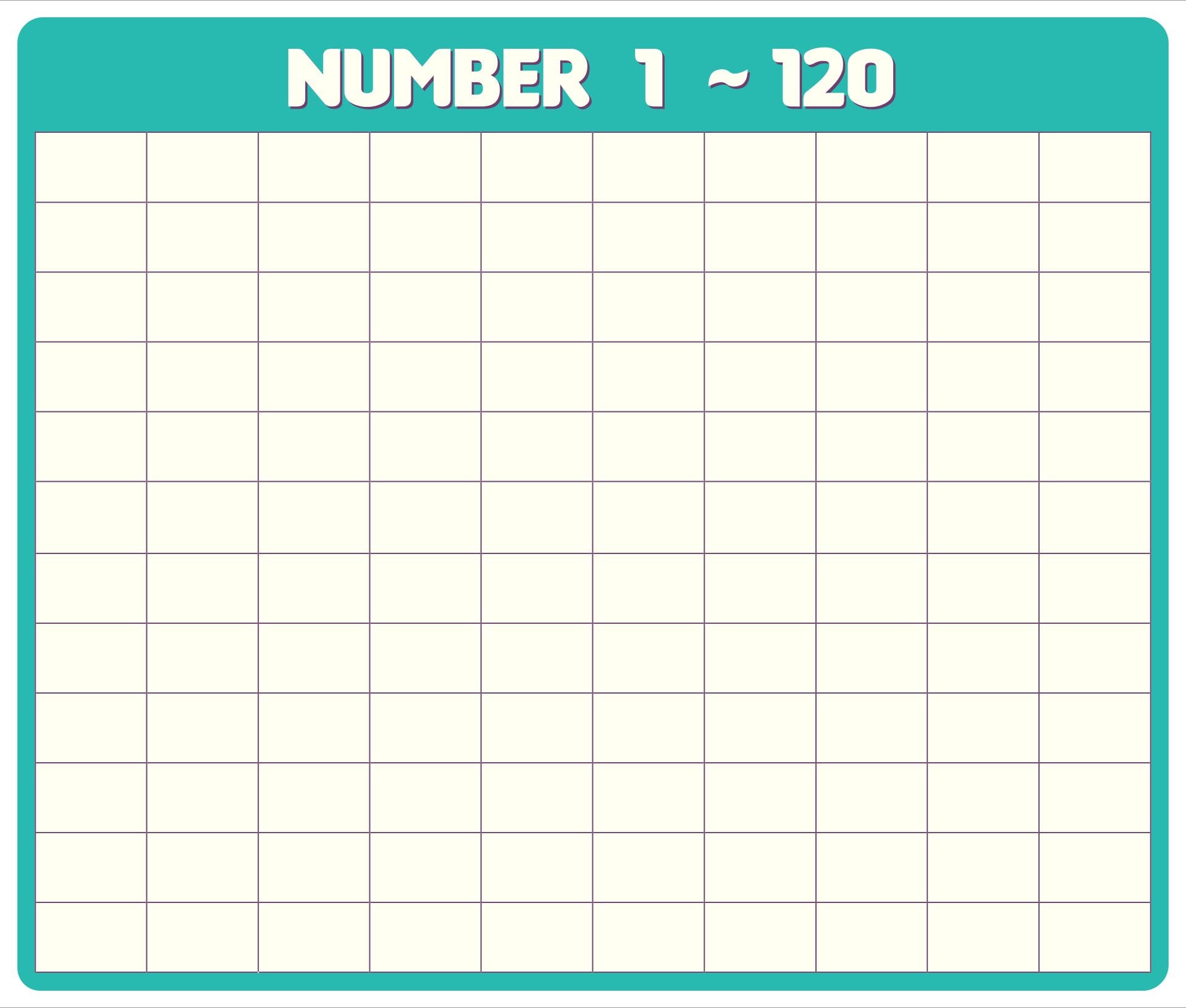 Free Printable 120 Chart