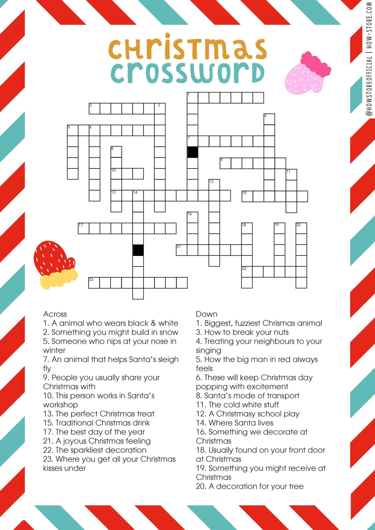 Christmas Crossword Puzzle Printable