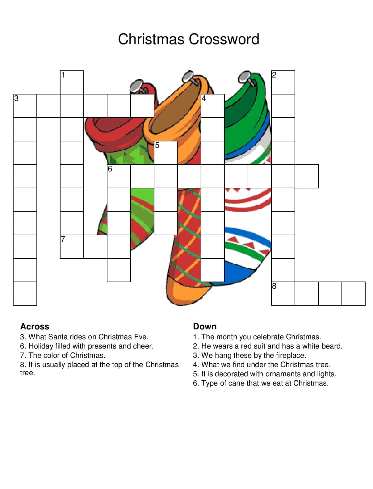 Free Printable Christmas Crossword Puzzles With Answers