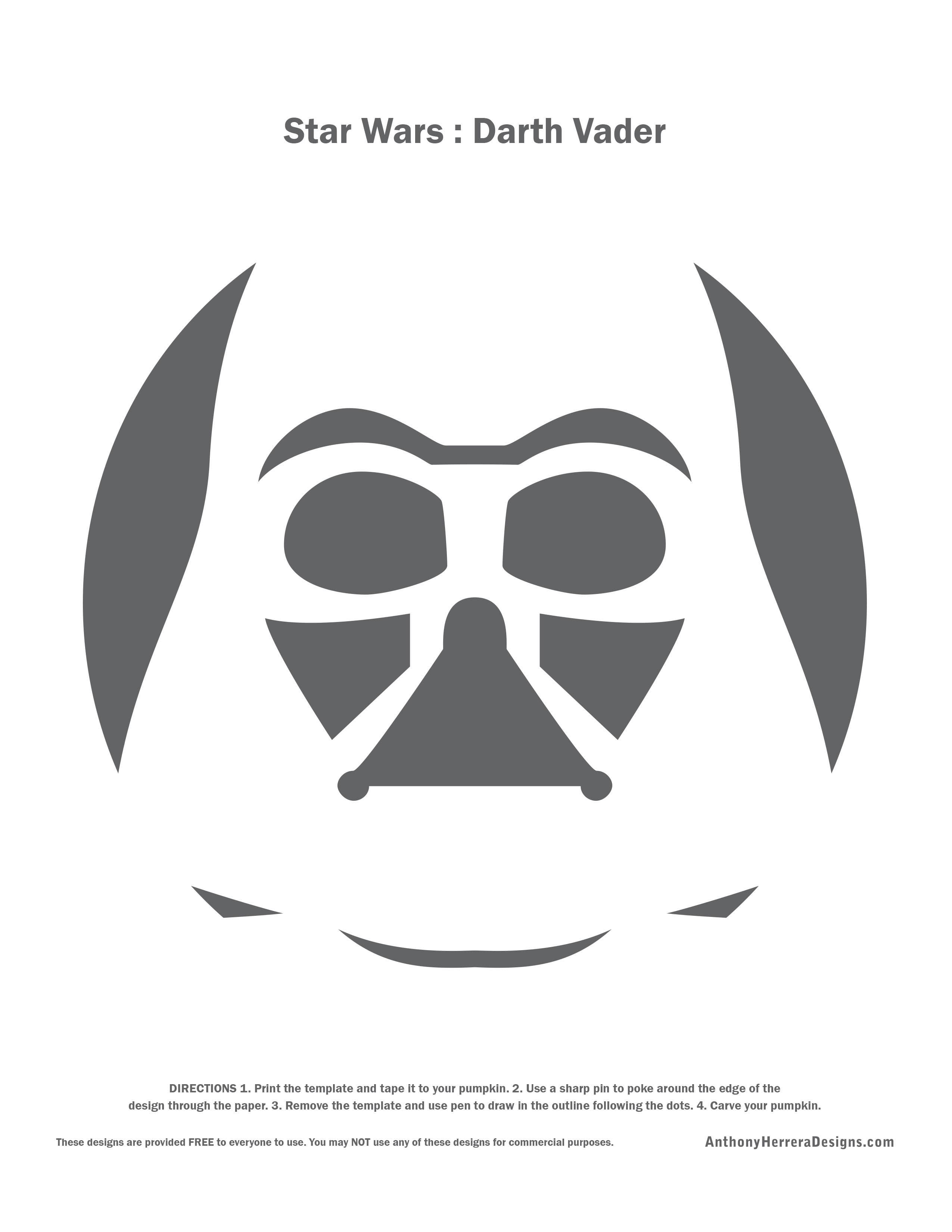 Star Wars: Darth Vader (Free Pumpkin Stencil