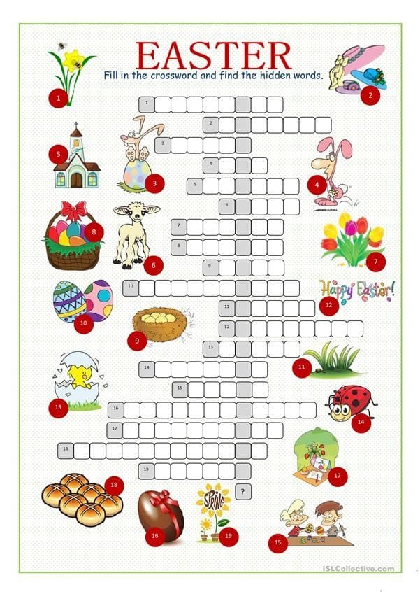 Free Easter Crossword Puzzles Printable