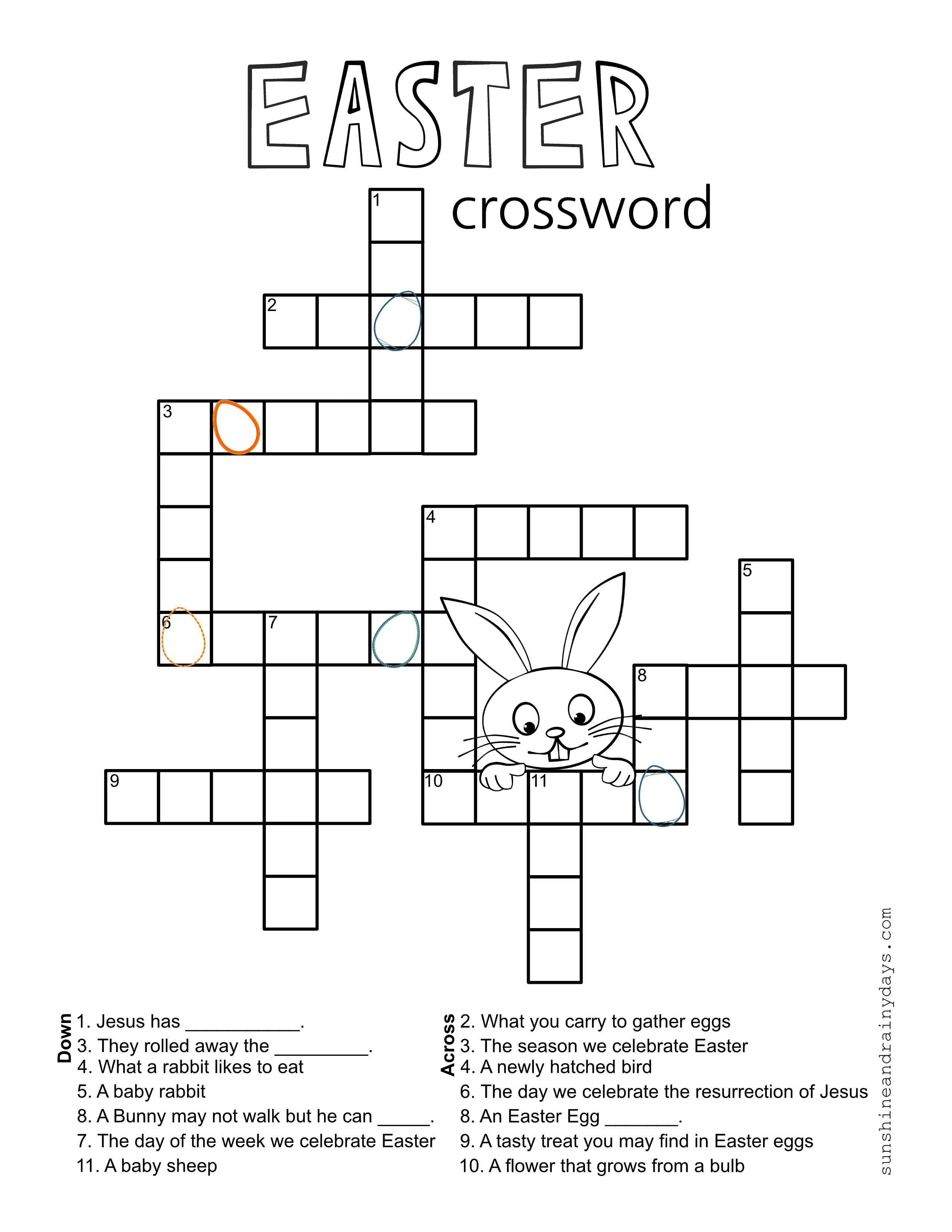 Free Easter Crossword Puzzles Printable