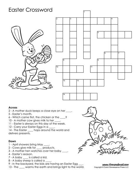 Free Printable Easter Crossword