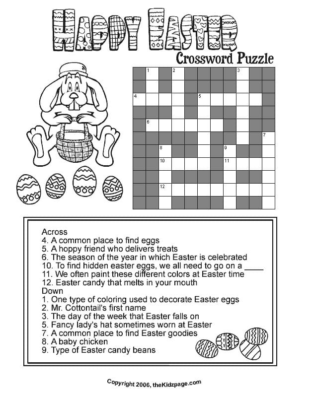 Easter crossword puzzle