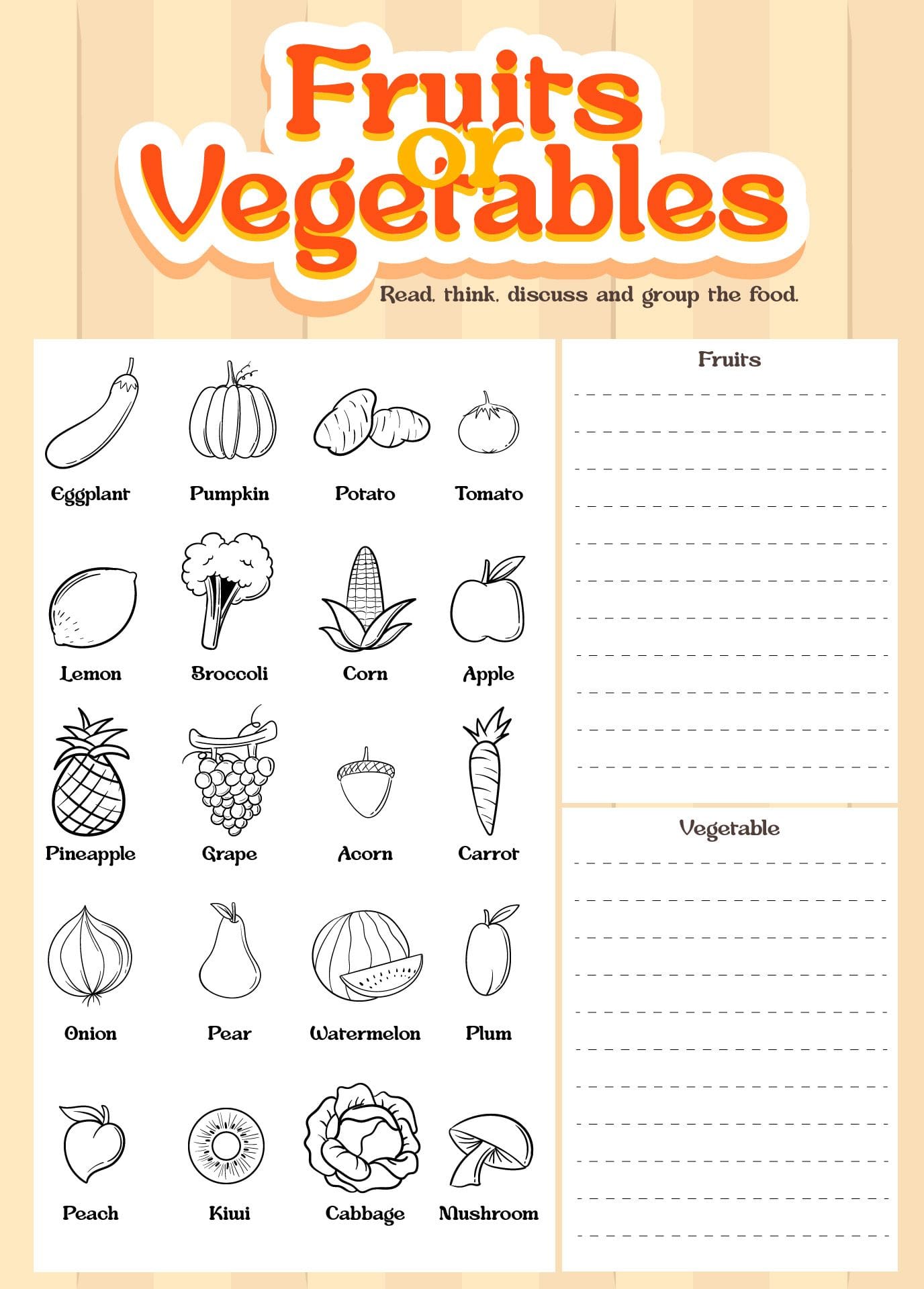 Free Printable Fruit And Vegetable Pictures