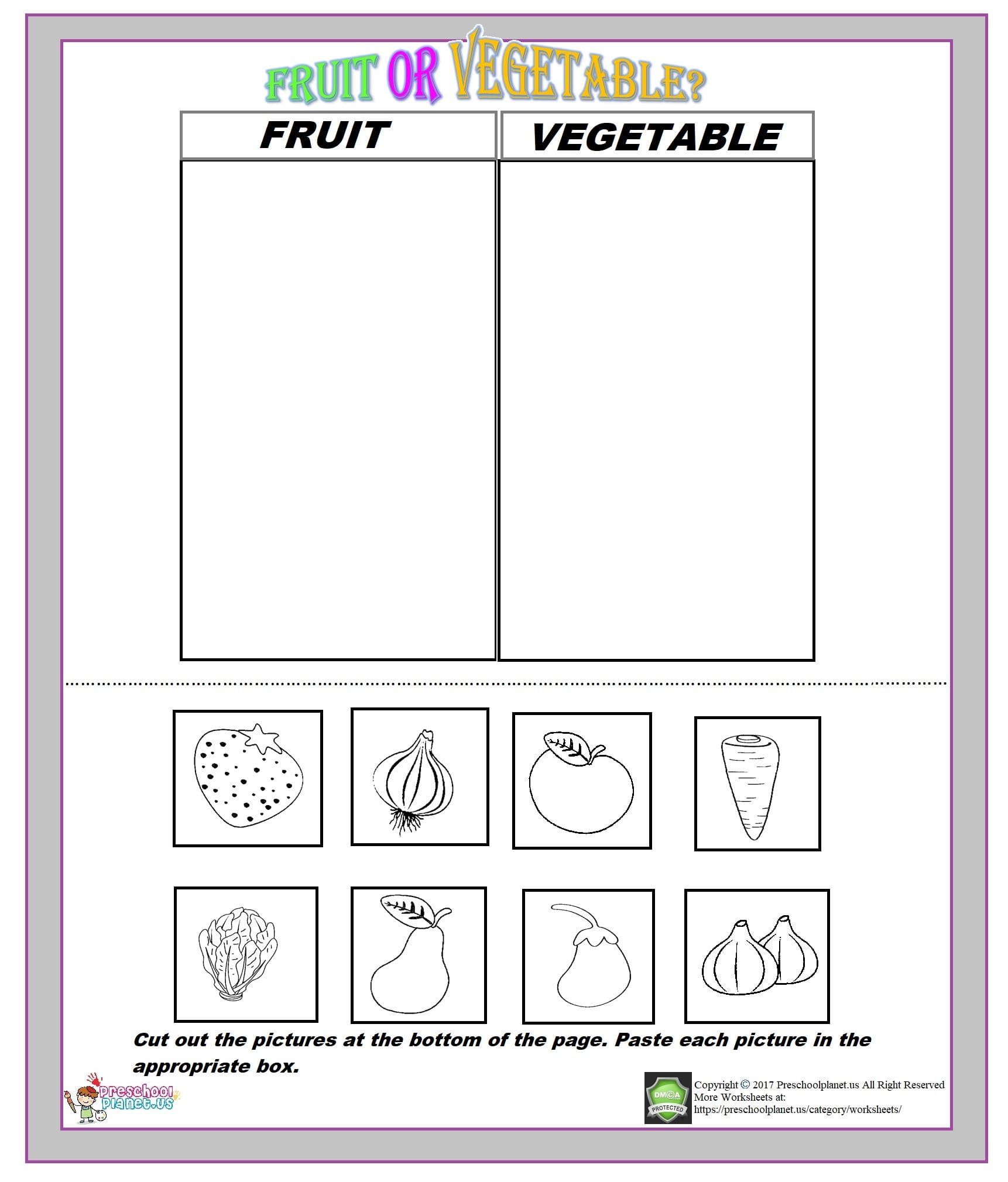 FREE Fruits and Vegetables Printable Pack