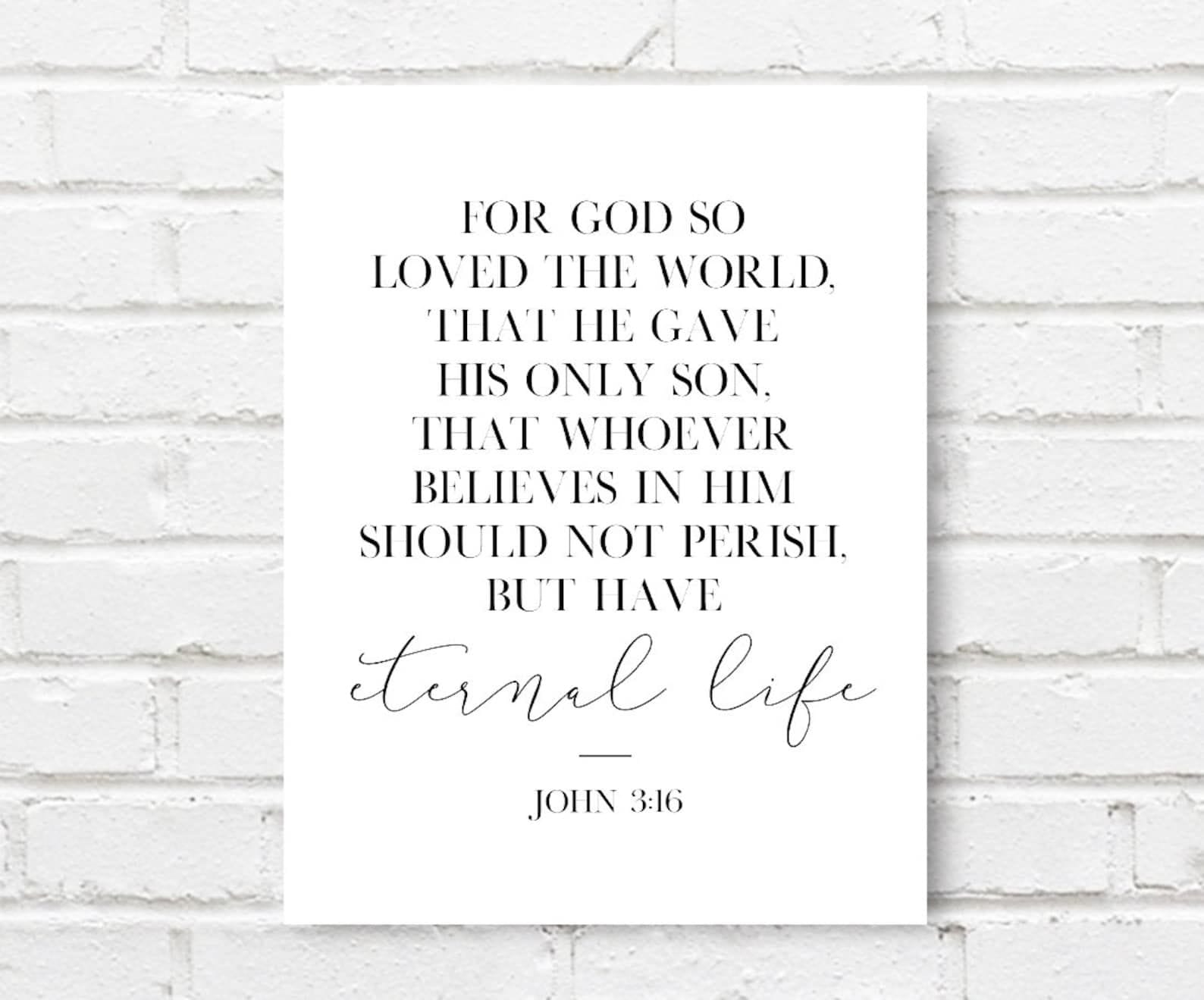 John 3:16 Printable Wall Decor