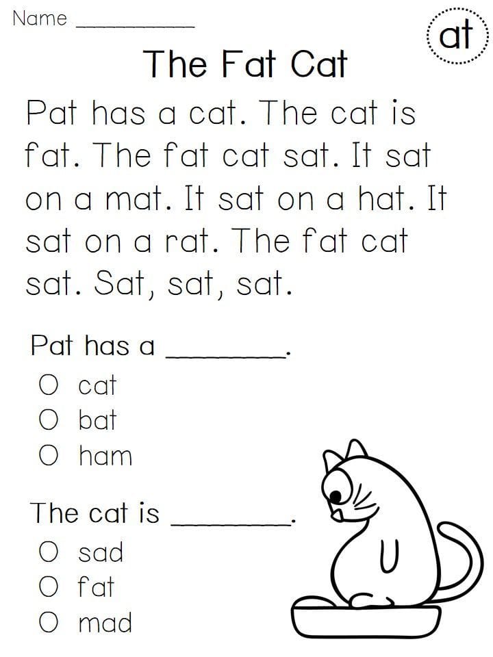 Free Fluency Passages for Kindergarten