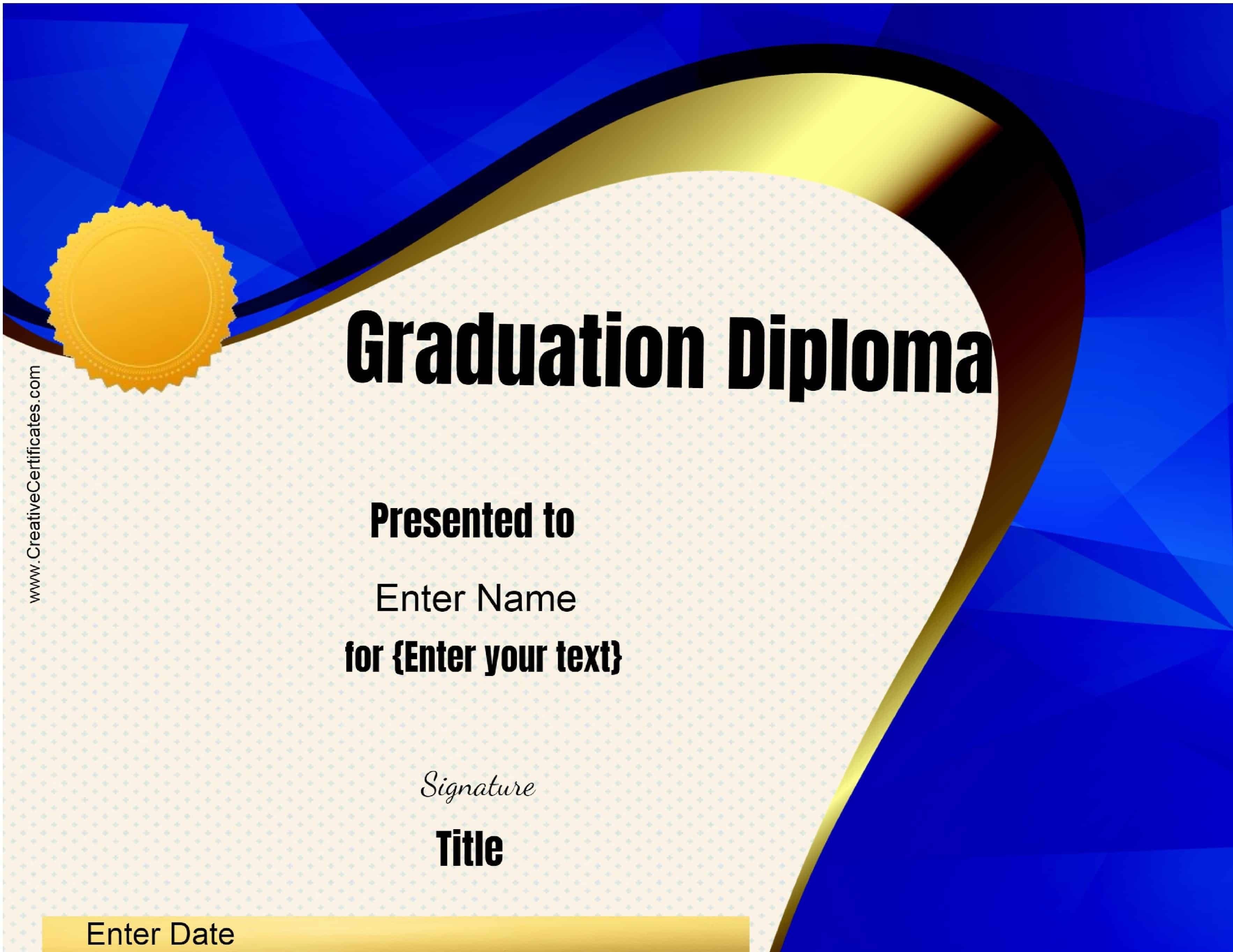 Free Printable Diploma Template Of Printable Certificate Templates