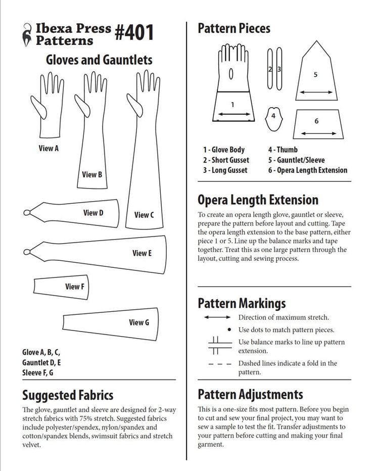 Printable Glove Sewing Pattern