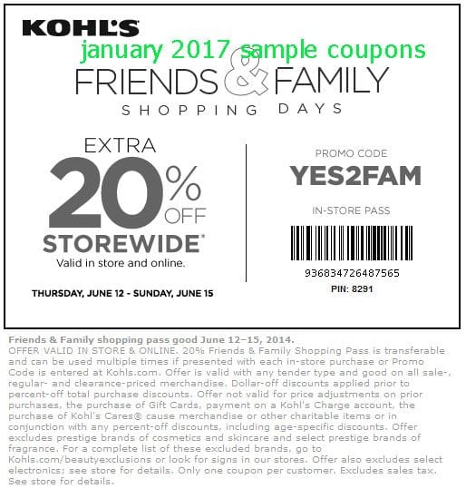 Kohls Coupons Free Printable