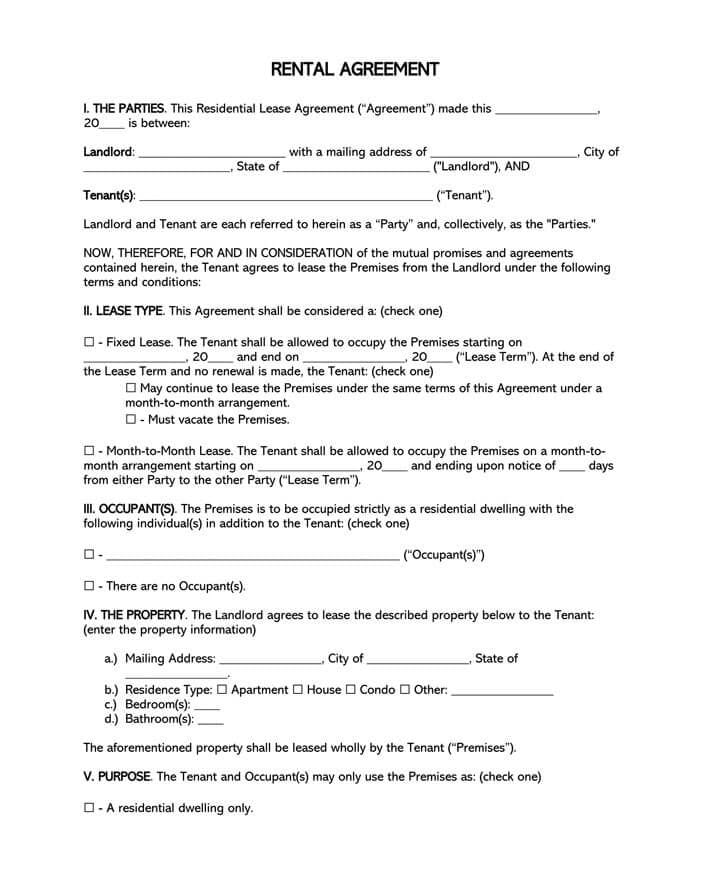 Lease Agreement Template