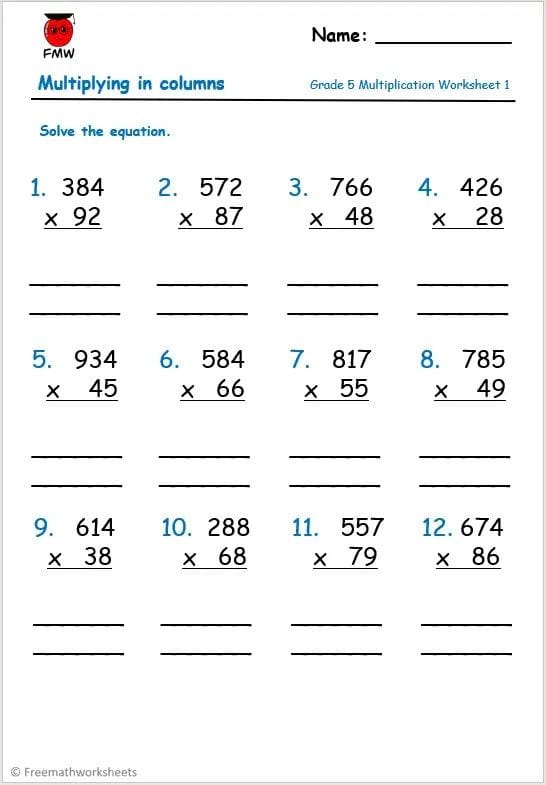 20++ Free Printable 5Th Grade Math Worksheets