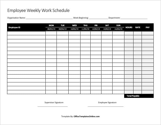 5+ Free Printable Schedule Templates for MS Word