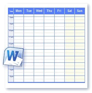 Free Weekly Schedules for Word