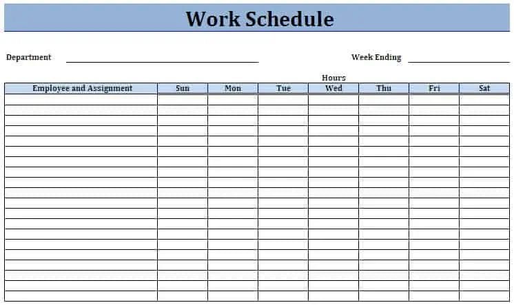 Free Daily Schedules for Word