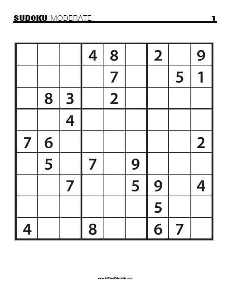 Sudoku Puzzles To Print