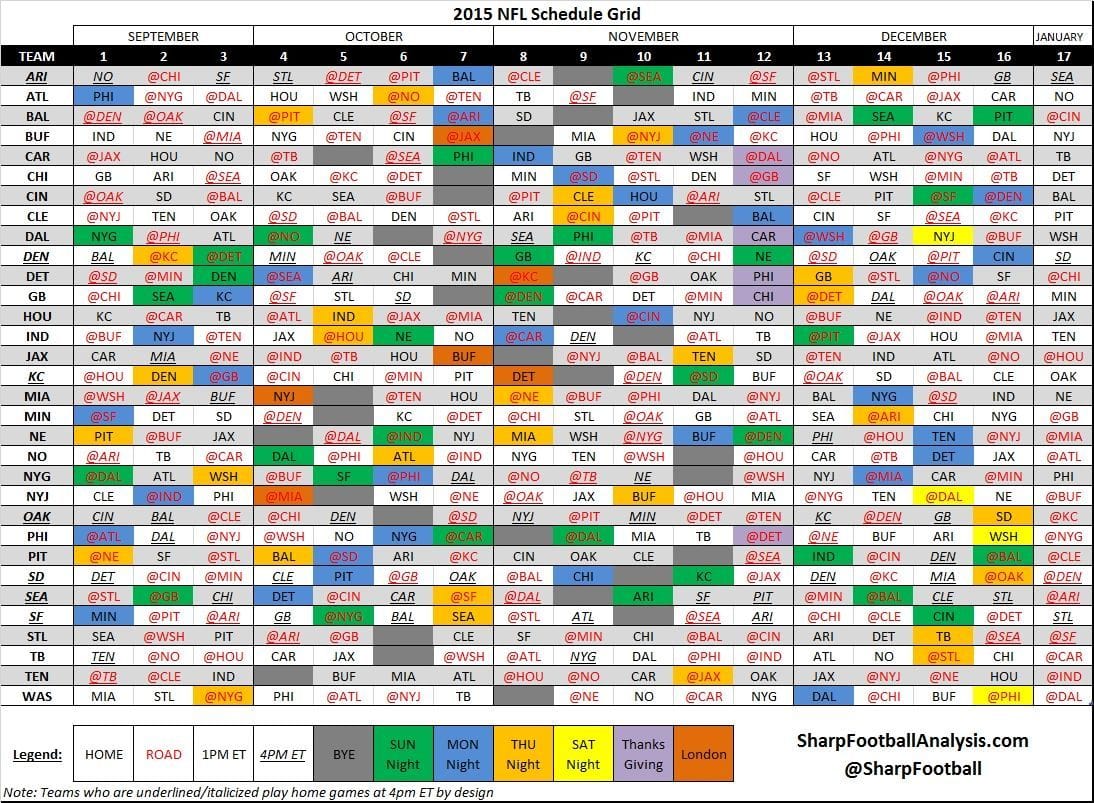 Nfl Schedules 2021 Printable