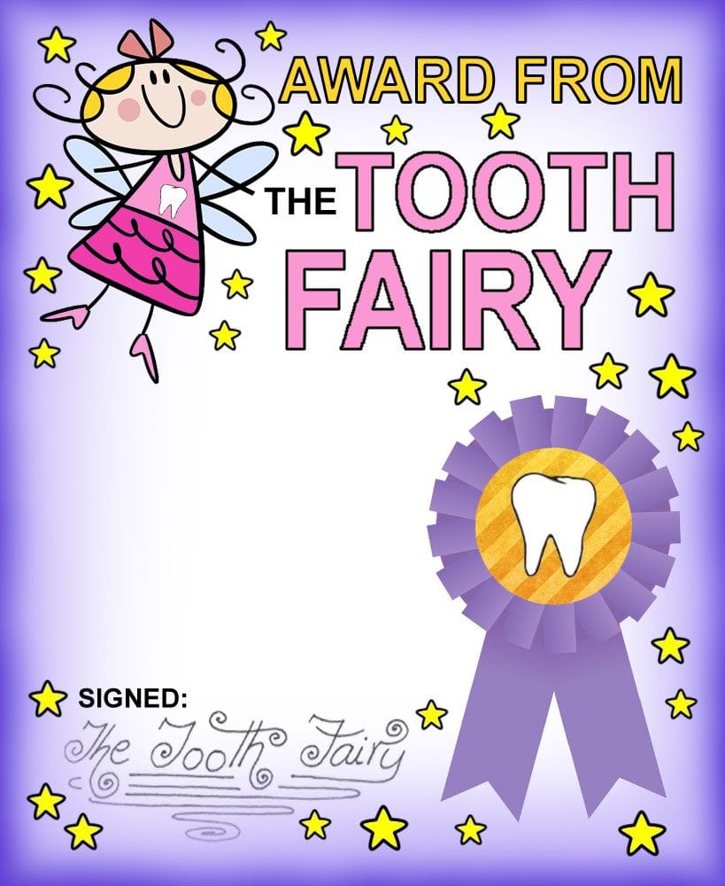 Free Printable Tooth Fairy Certificate Templates [PDF