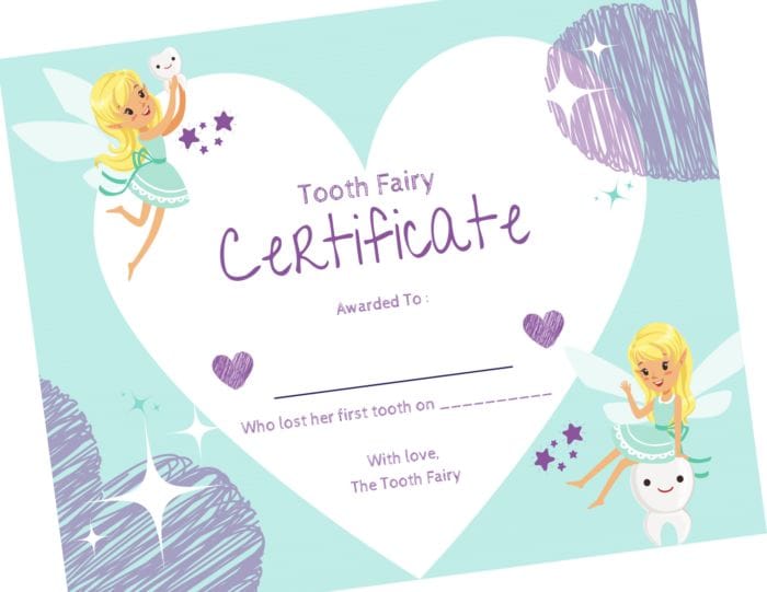 Tooth Fairy Printable Certificate