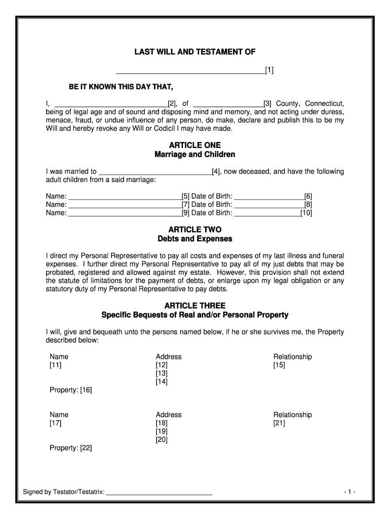 FREE 16+ Sample Will and Trust Forms in PDF