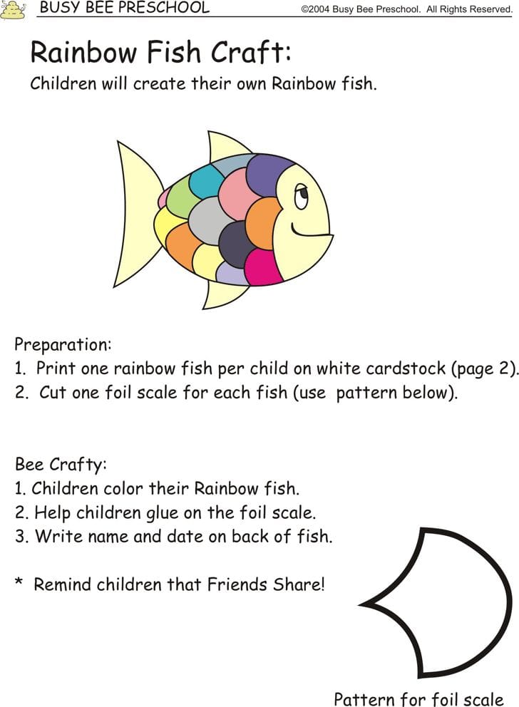 Rainbow Fish Pattern Printable