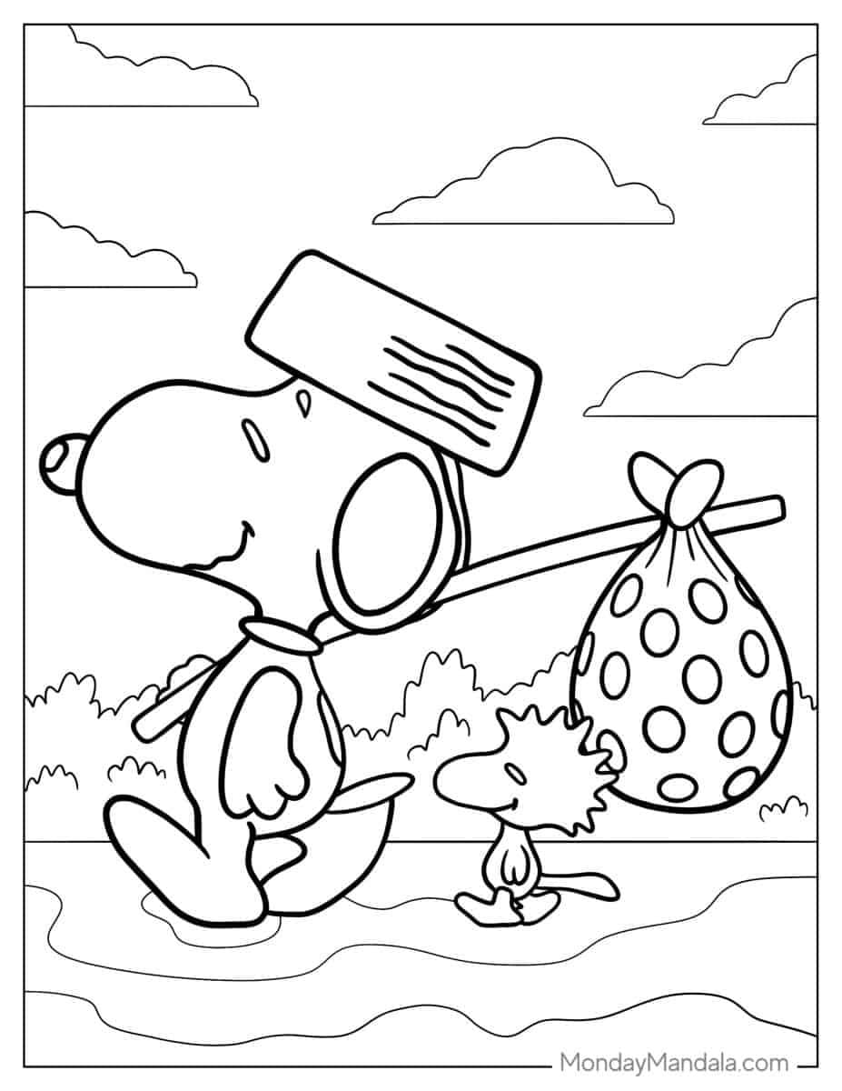 32 Peanuts Snoopy Coloring Pages (Free PDF Printables)