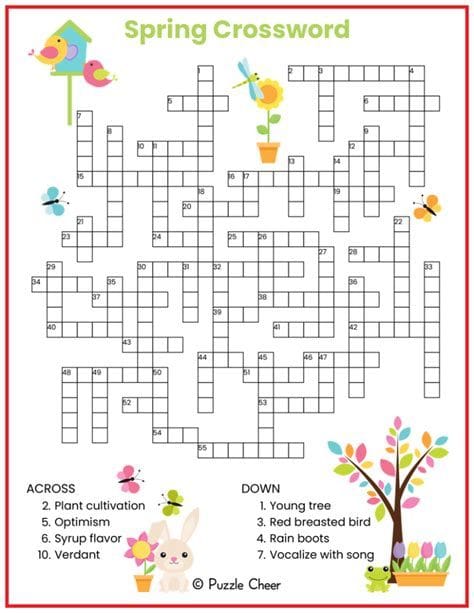 Free Printable Spring Crossword Puzzles