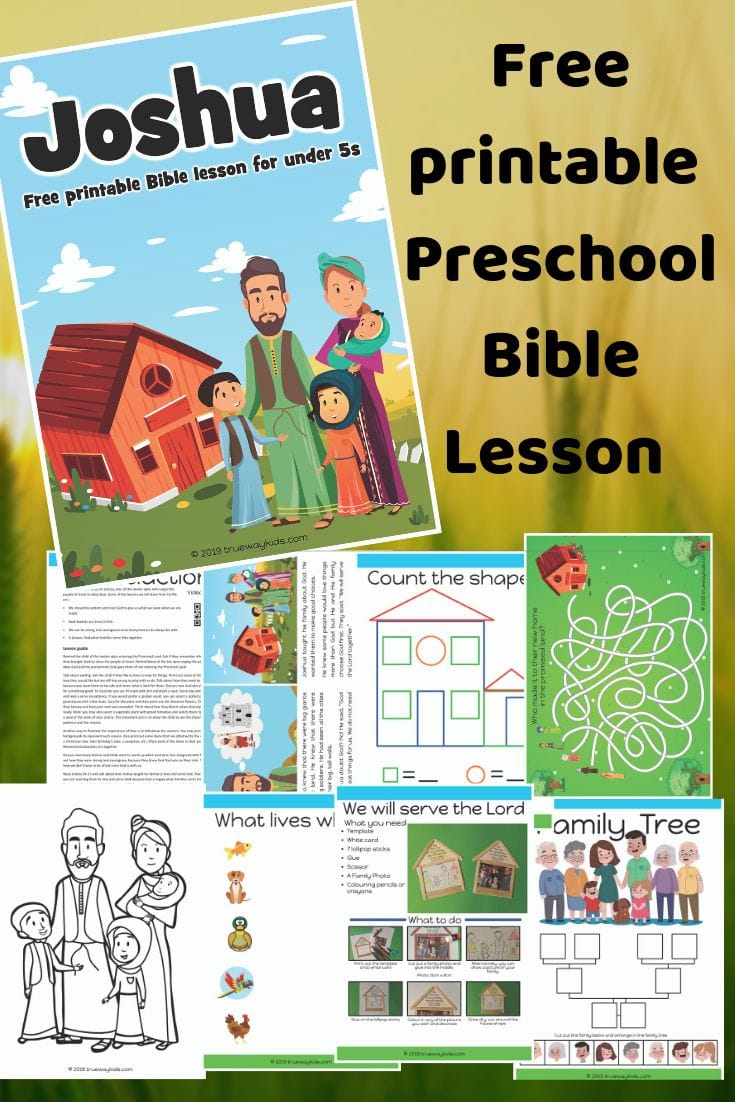 Free printable Joshua Bible lesson for preschool kids