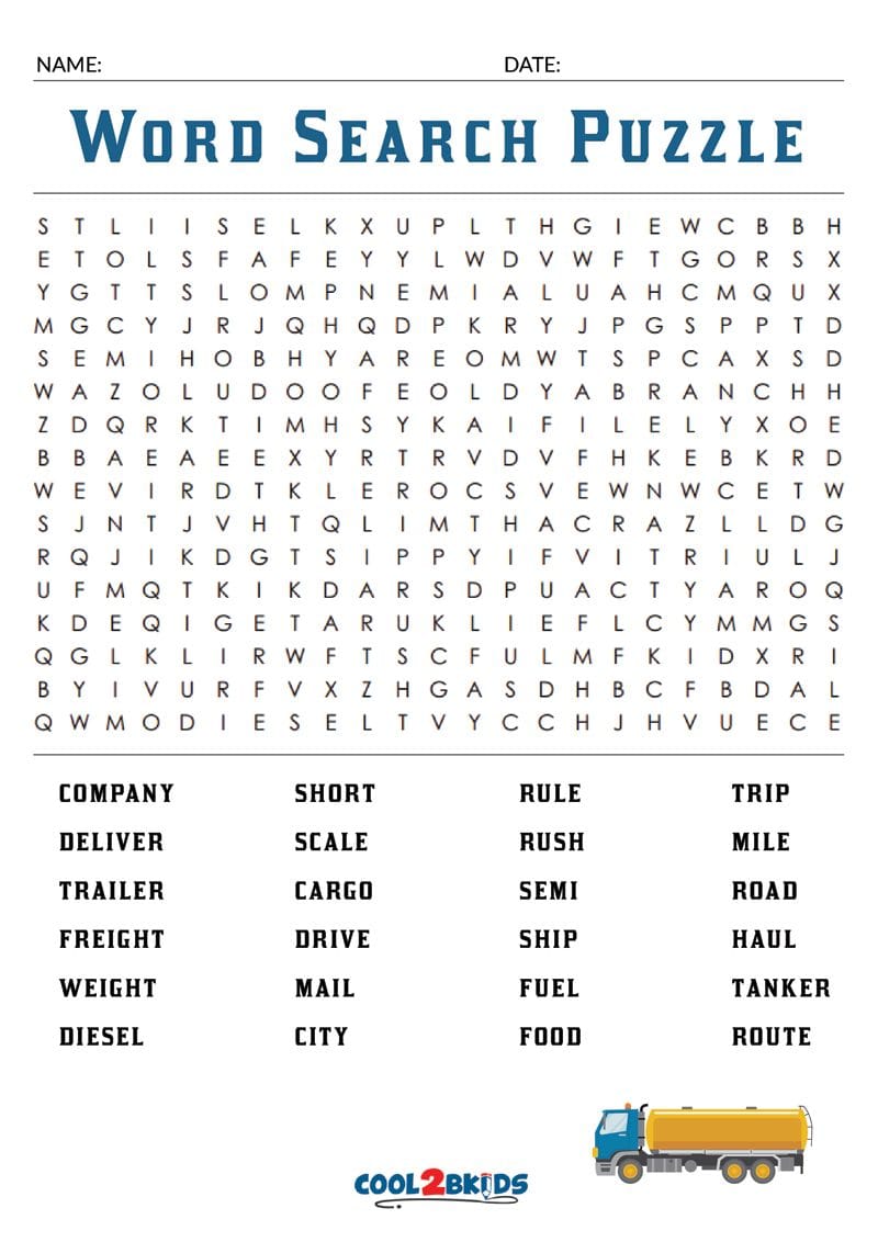 25 free printable word searches