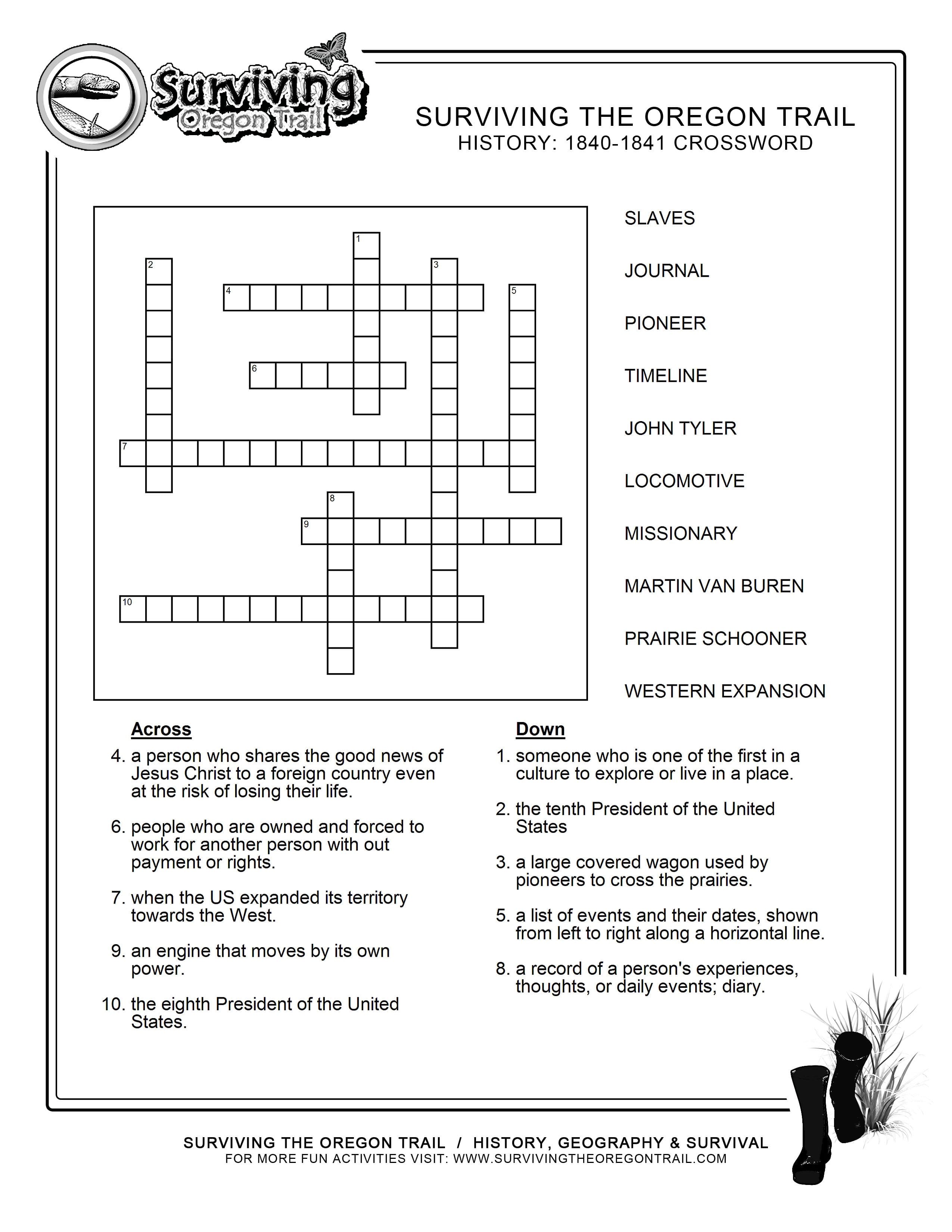 crossword puzzle printable 6th grade printable crossword puzzles