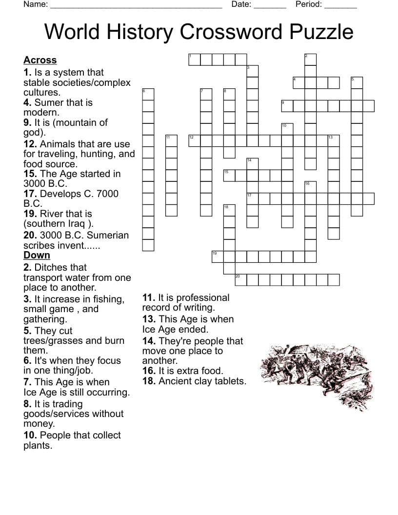 6th Grade Crossword Puzzles