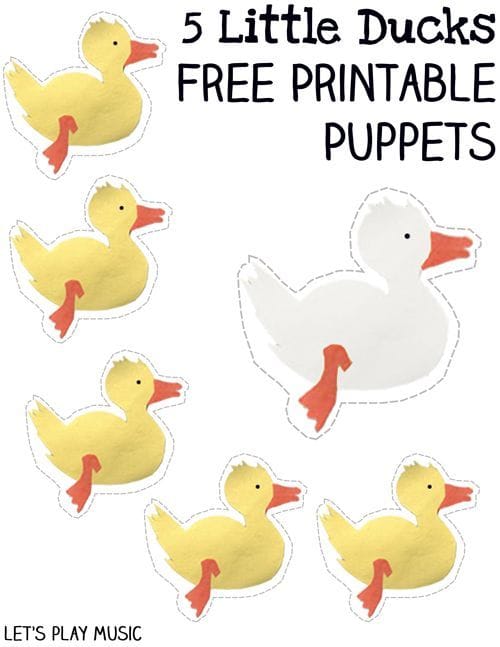 Cut Out Five Little Ducks Printable Template