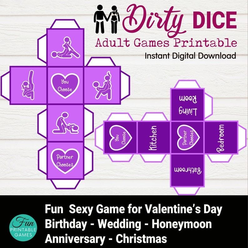 Printable Sex Dice Game Adult Games for Couples Naughty Sex