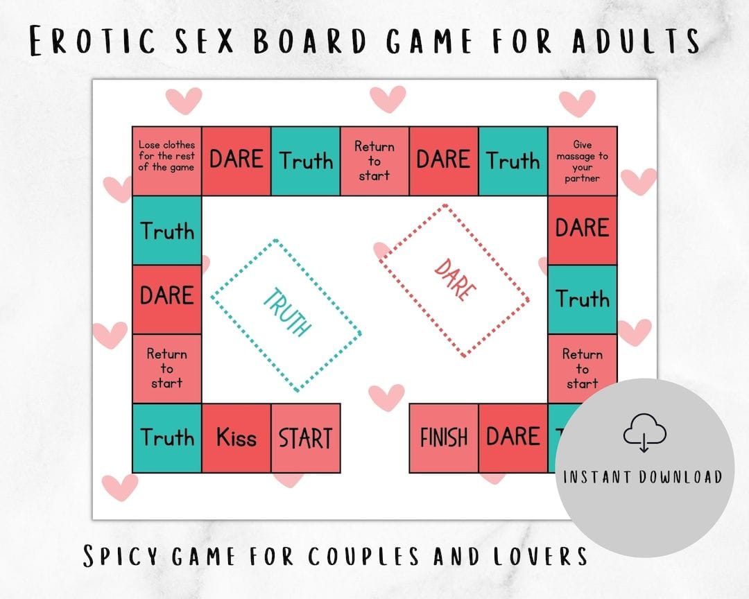 Printable Erotic Sex Board Game for Couples Truth or Dare Sex Gift for