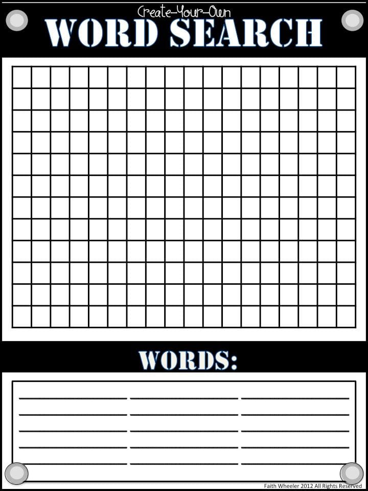 5 Ways To Create Your Own Printable Word Searches