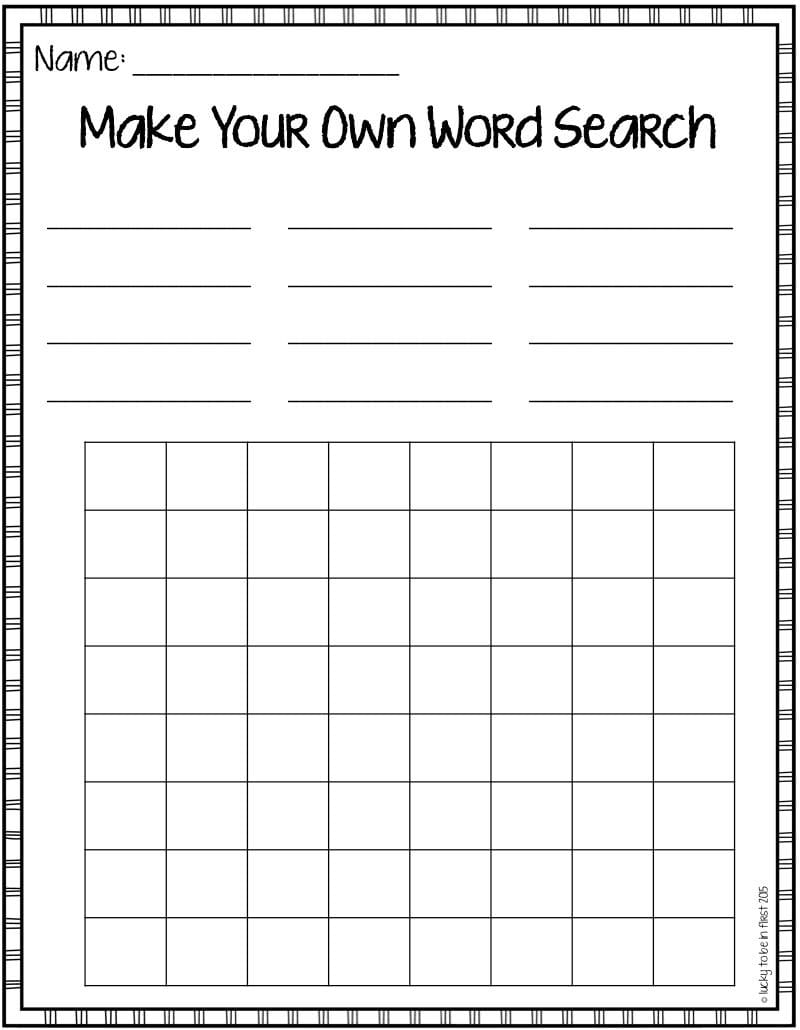 Make Your Own Printable Word Search