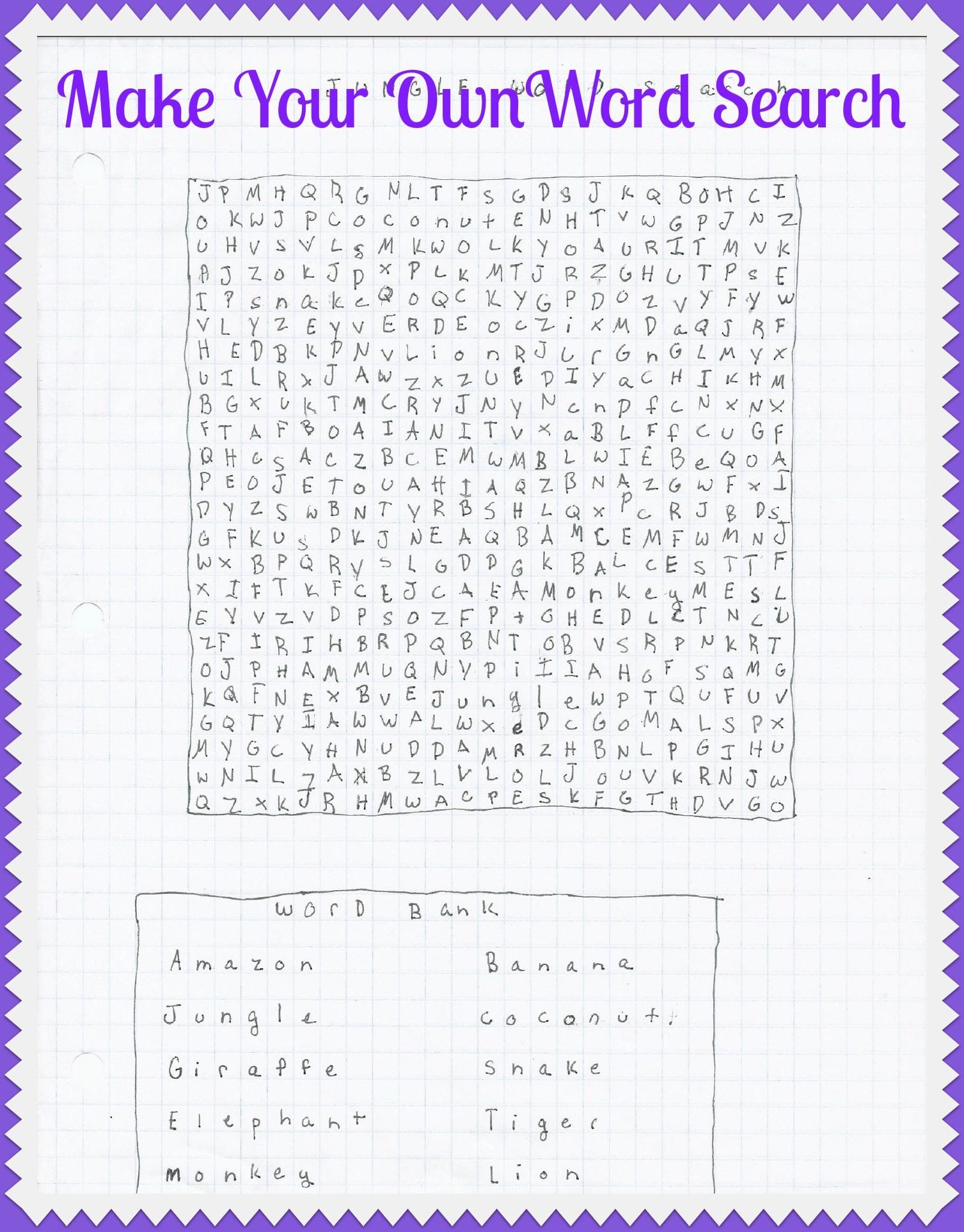 Make Your Own Printable Word Search