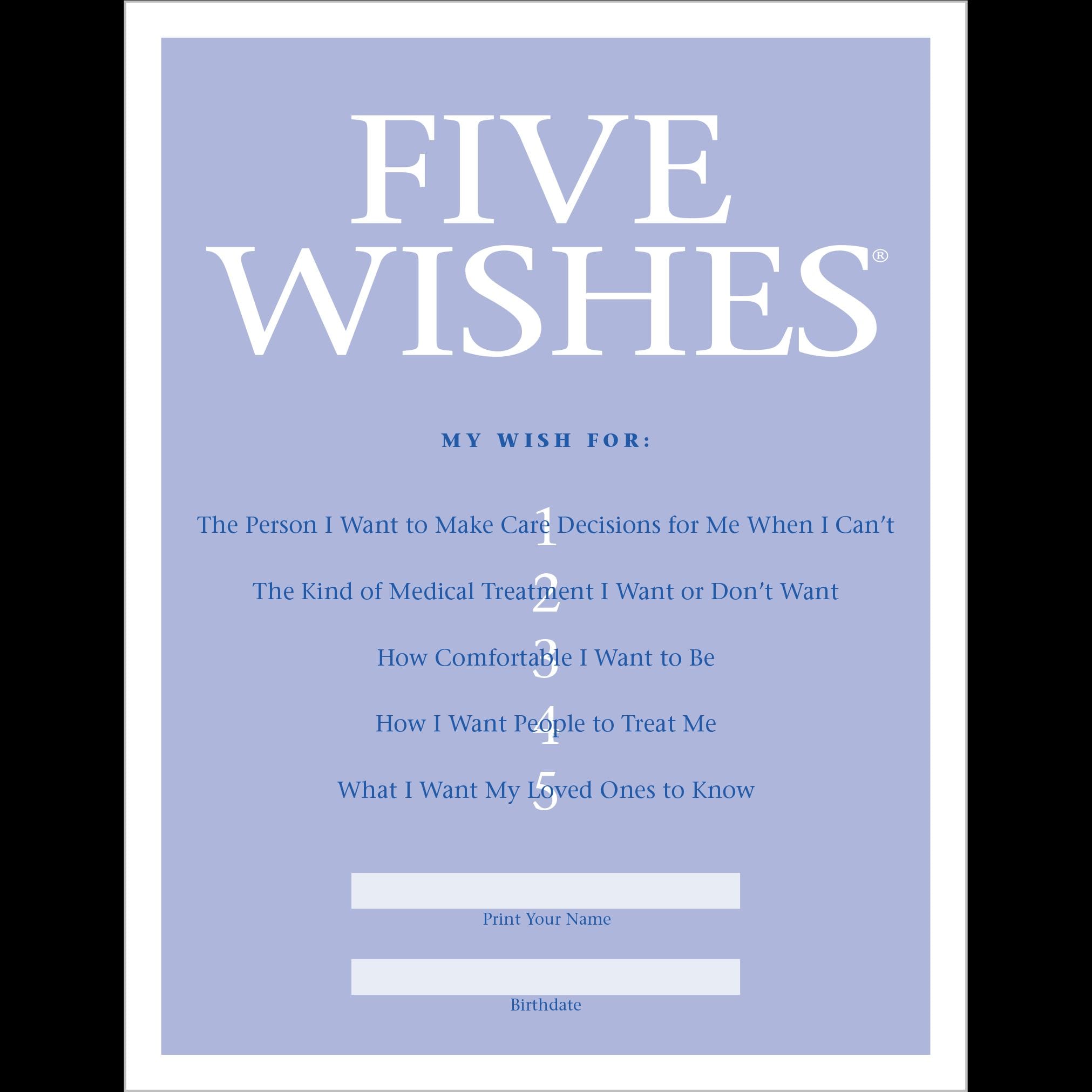 5 Wishes Free Printable Version