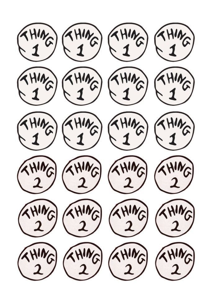 Thing 1 And Thing 2 Printable Circles Free