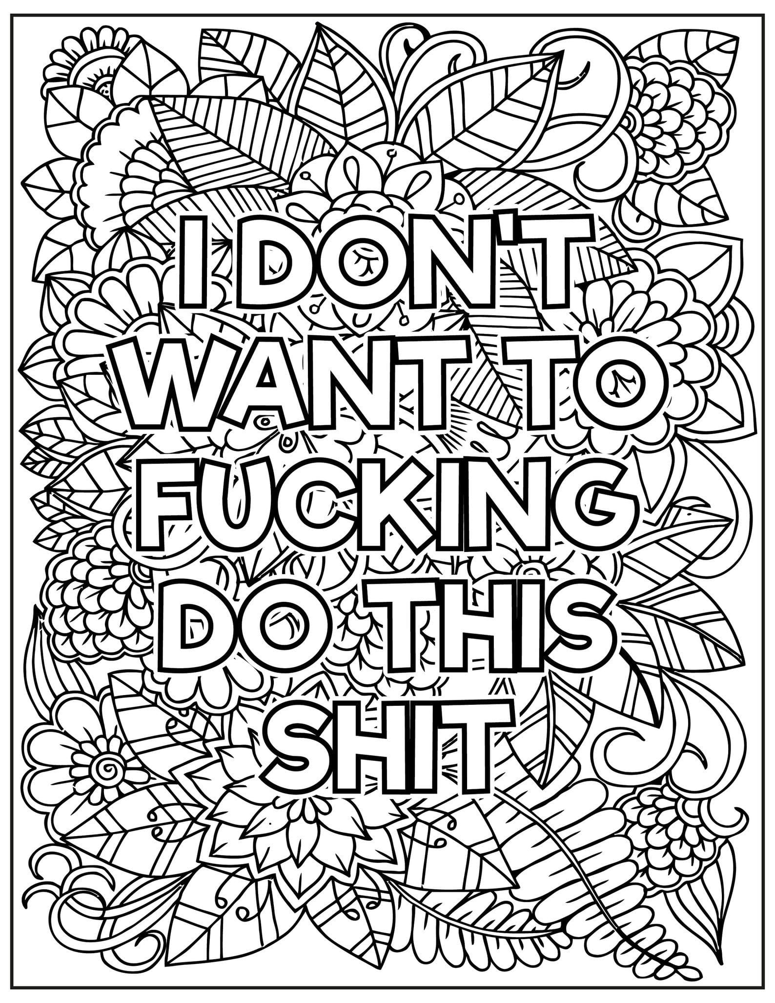 Adult Swear Word Coloring Pages Curse Word Coloring Pages