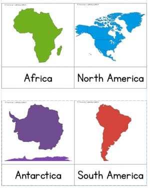 7 Continents of the World: Matching Activity