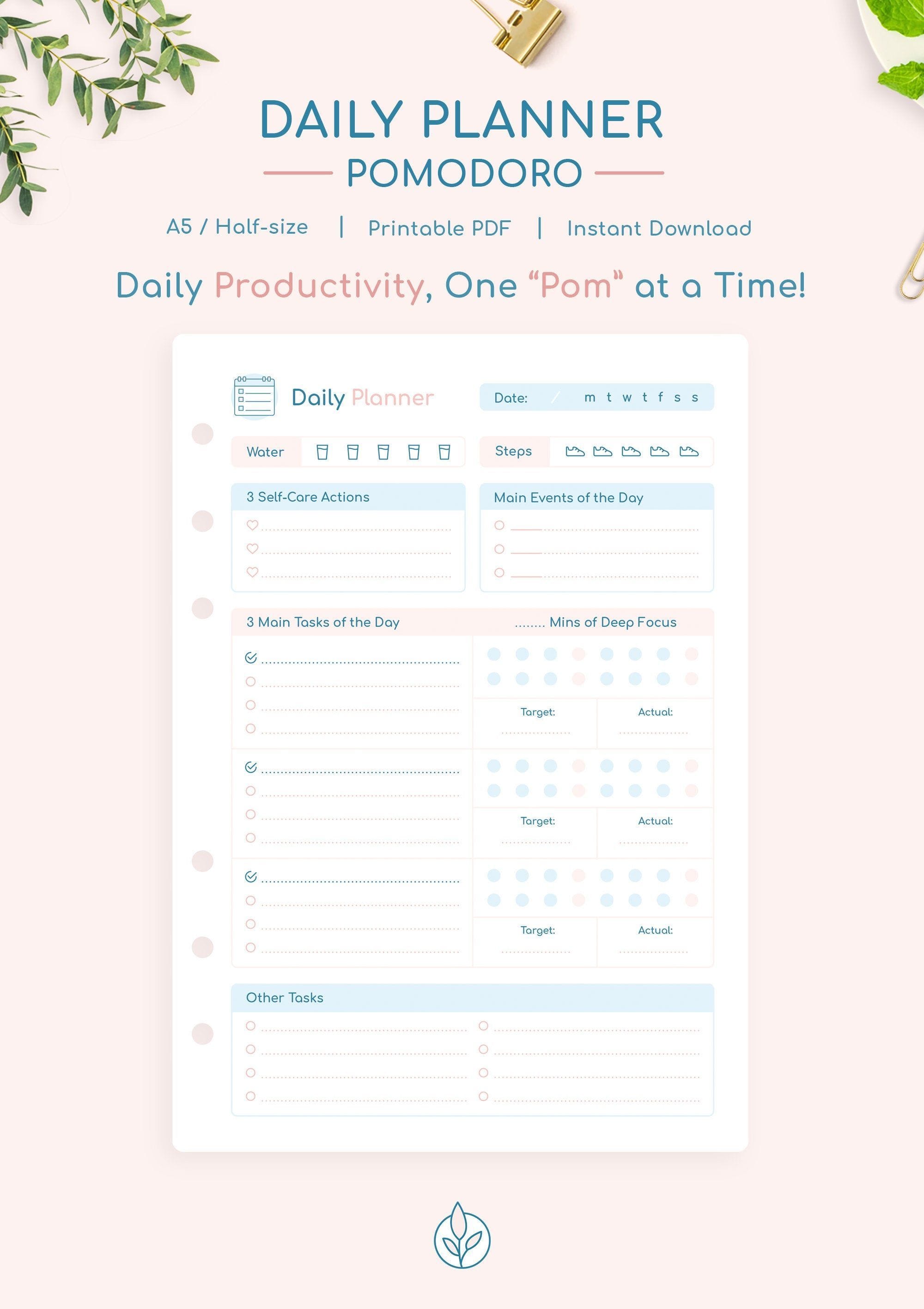 Day Business Planner Improve Productivity Productivity Planner Instant