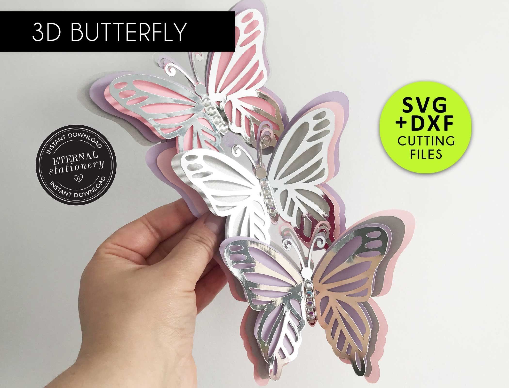 3D Butterfly SVG Template