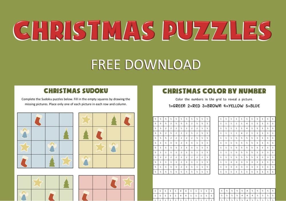 Printable Christmas Puzzles Brain Teasers