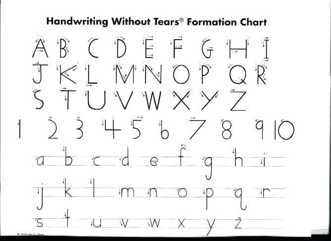 Handwriting Without Tears Kindergarten Free Printables